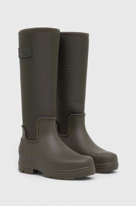 Гумові чоботи UGG Droplet Tall жіночі колір зелений 1151350 фото 2