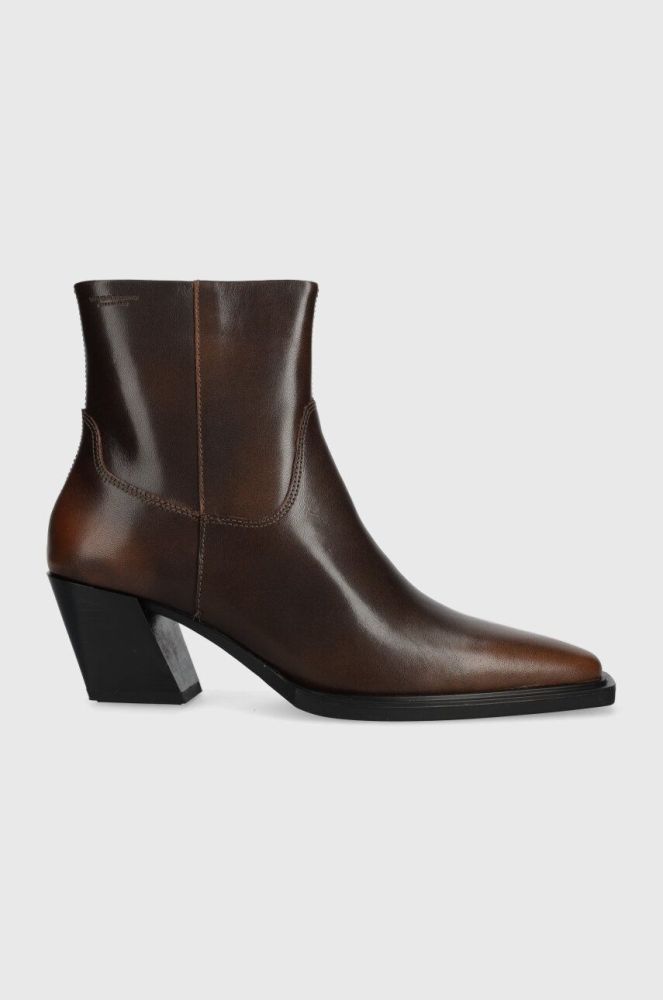Шкіряні черевики Vagabond Shoemakers ALINA жіночі колір коричневий каблук блок 5621.018.33