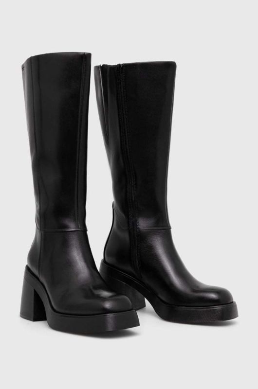 Шкіряні чоботи Vagabond Shoemakers BROOKE жіночі колір чорний каблук блок 5644.101.20 фото 2