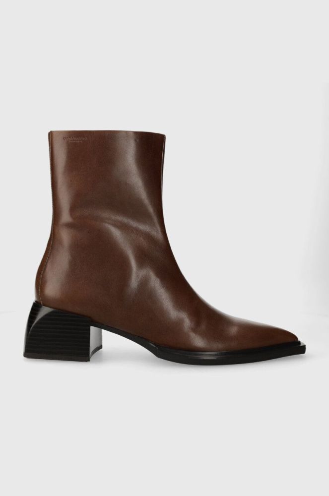Шкіряні черевики Vagabond Shoemakers VIVIAN жіночі колір коричневий каблук блок 5453.001.19