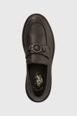 Мокасини U.S. Polo Assn. KARMA жіночі колір коричневий на плоскому ходу KARMA010W/CLY1