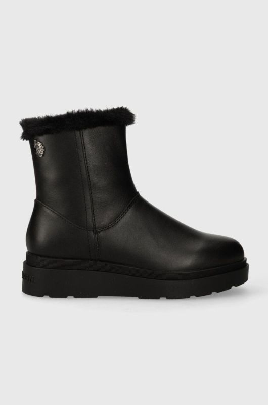 Шкіряні черевики U.S. Polo Assn. PENNY колір чорний на платформі злегка утеплена PENNY006W/CL1