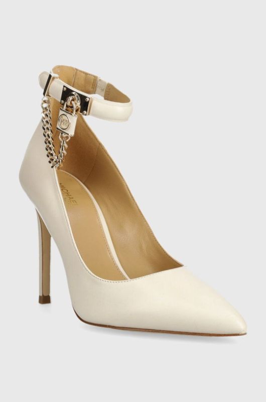 Шкіряні туфлі MICHAEL Michael Kors Hamilton колір бежевий 40F3HAHP1L фото 2