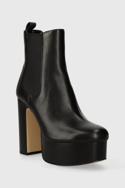 Шкіряні черевики MICHAEL Michael Kors Natasha жіночі колір чорний каблук блок 40F3NAME5L фото 2