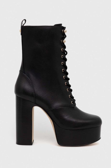 Шкіряні черевики MICHAEL Michael Kors Natasha жіночі колір чорний каблук блок 40F3NAME6L Шкіряні черевики MICHAEL Michael Kors Natasha жіночі колір чорний каблук блок 40F3NAME6L