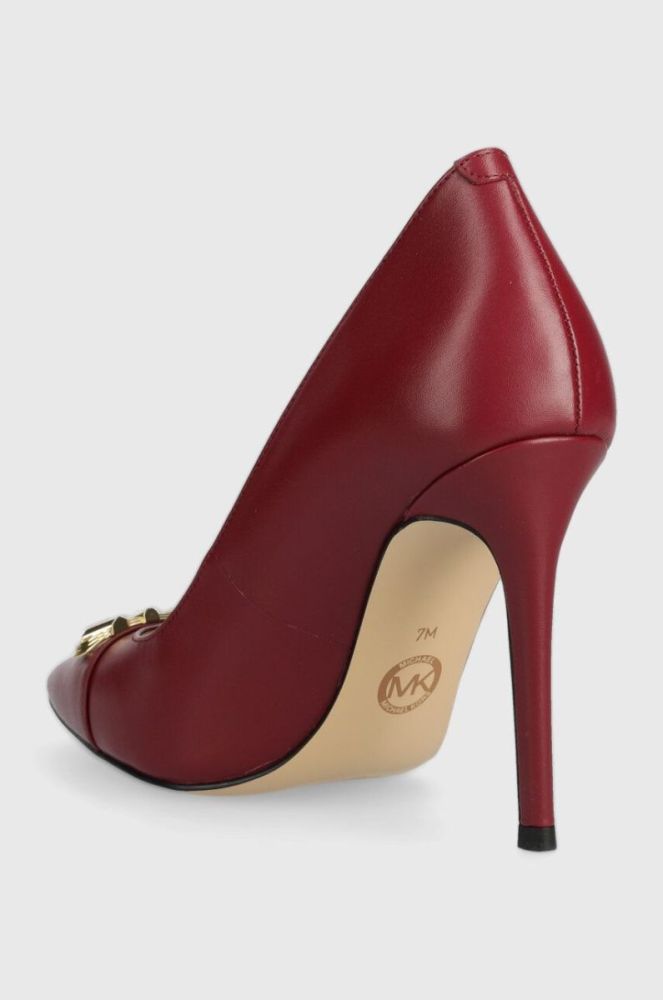 Шкіряні туфлі MICHAEL Michael Kors Parker колір бордовий 40F3PKHP1L фото 3