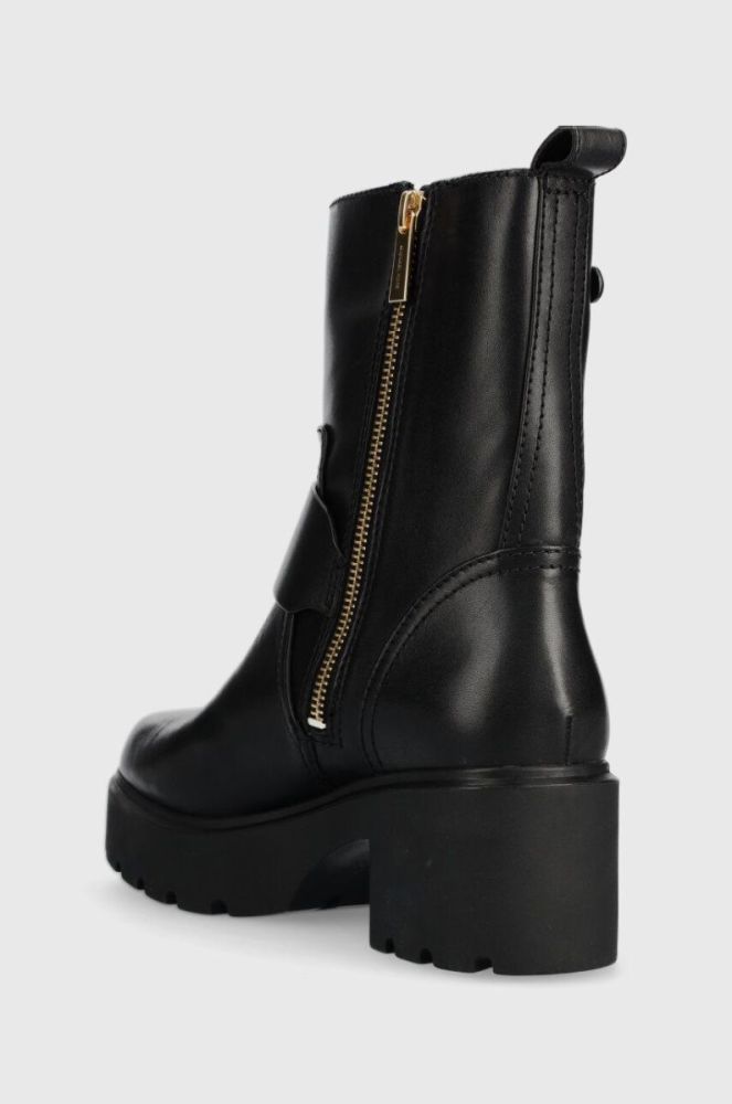 Шкіряні черевики MICHAEL Michael Kors Perry жіночі колір чорний каблук блок 40F3PYME5L фото 3
