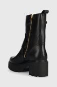 Шкіряні черевики MICHAEL Michael Kors Perry жіночі колір чорний каблук блок 40F3PYME5L