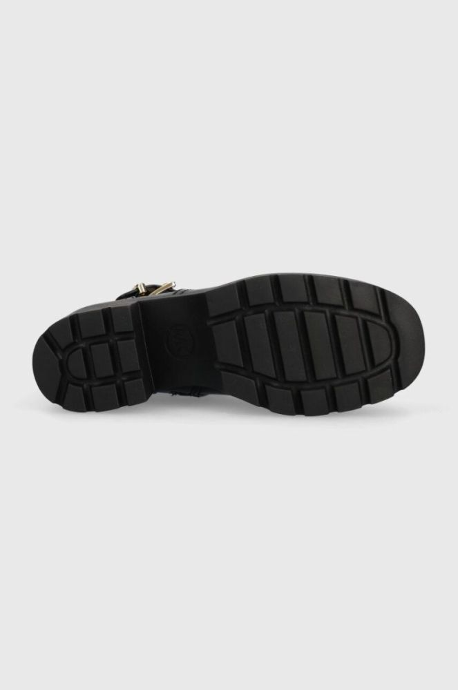 Шкіряні черевики MICHAEL Michael Kors Perry жіночі колір чорний каблук блок 40F3PYME5L фото 5