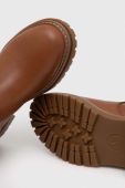Шкіряні чоботи MICHAEL Michael Kors Regan жіночі колір коричневий каблук блок 40F3RGFB5L