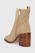 Замшеві черевики MICHAEL Michael Kors Regan жіночі колір бежевий каблук блок 40F3RGME6S