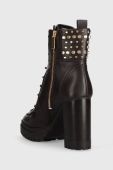 Шкіряні черевики MICHAEL Michael Kors Yvonne жіночі колір коричневий каблук блок 40F3YVHE8L Шкіряні черевики MICHAEL Michael Kors Yvonne жіночі колір коричневий каблук блок 40F3YVHE8L