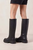 Шкіряні чоботи Alohas Katiuska жіночі колір чорний на платформі S00053.253
