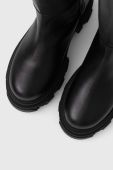 Шкіряні чоботи Alohas Katiuska жіночі колір чорний на платформі S00053.253