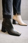 Шкіряні черевики Alohas South жіночі колір чорний каблук блок S00013.133