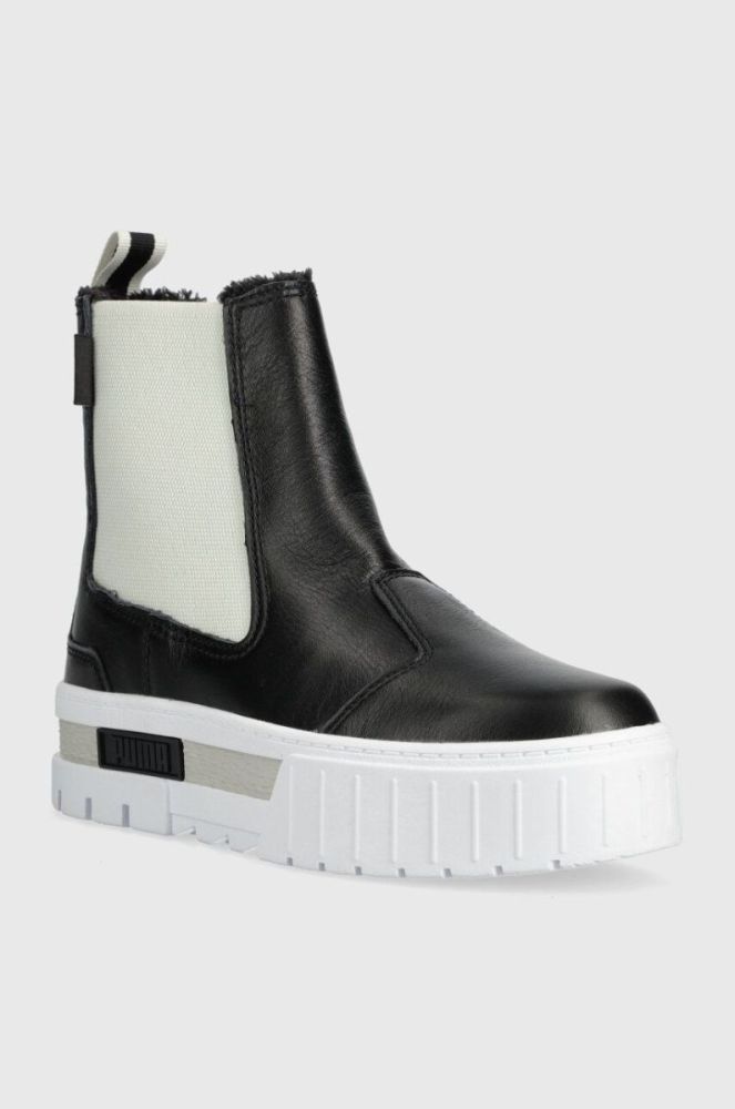 Шкіряні черевики Puma Mayze Chelsea Winter Wns жіночі колір чорний на платформі злегка утеплена фото 2