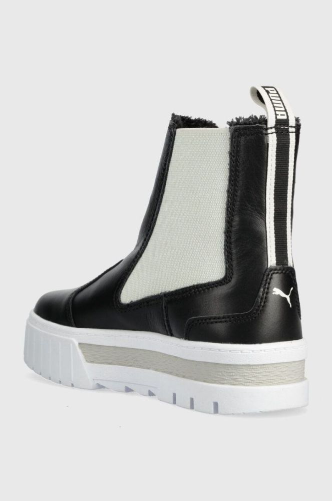 Шкіряні черевики Puma Mayze Chelsea Winter Wns жіночі колір чорний на платформі злегка утеплена фото 3