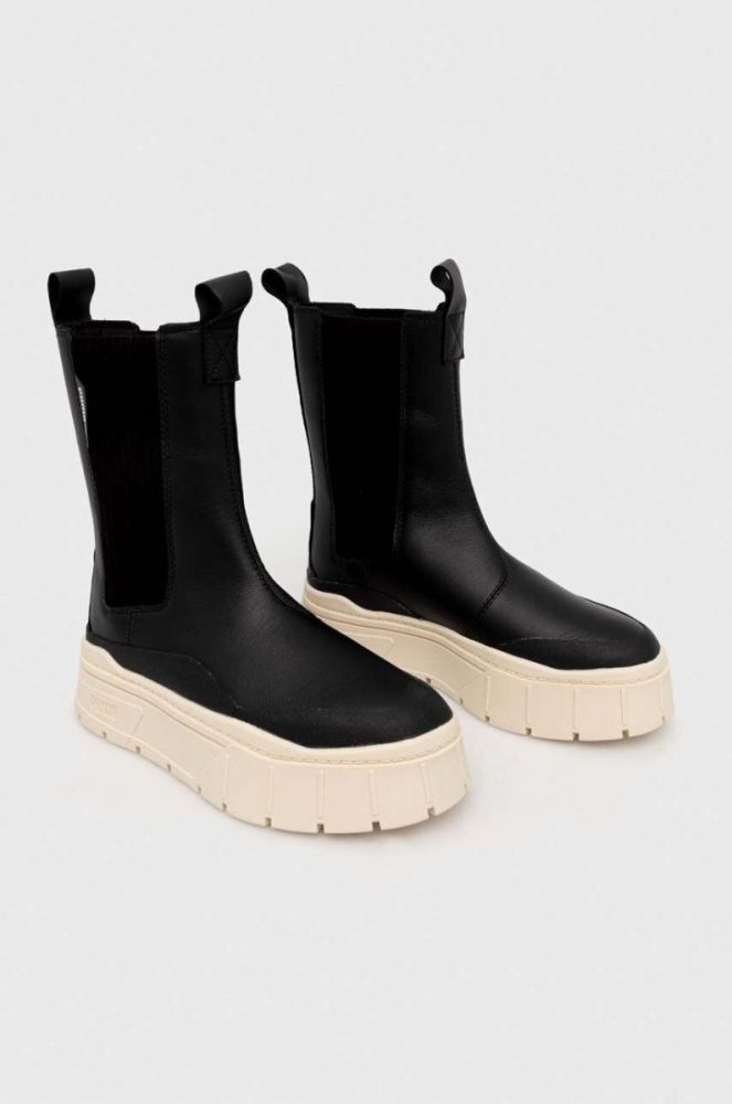 Черевики Puma Mayze Stack Chelsea Winter Wns жіночі колір чорний на платформі злегка утеплена фото 2