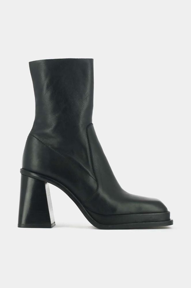 Шкіряні черевики Jonak BANANA CUIR жіночі колір чорний каблук блок 3100156