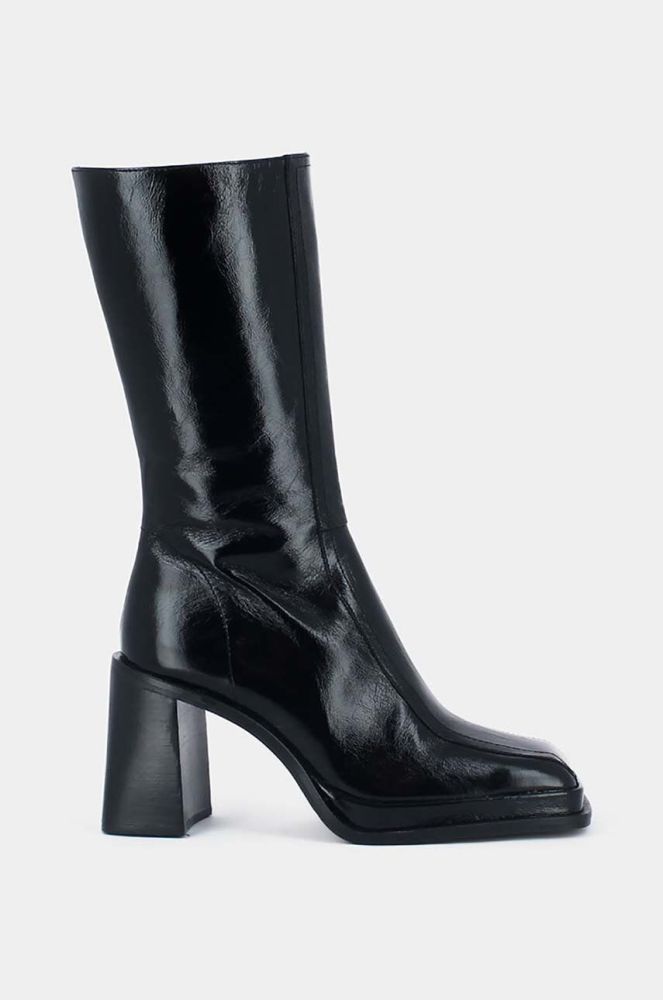 Шкіряні черевики Jonak BAGNA CUIR BRILLANT жіночі колір чорний каблук блок 3100161