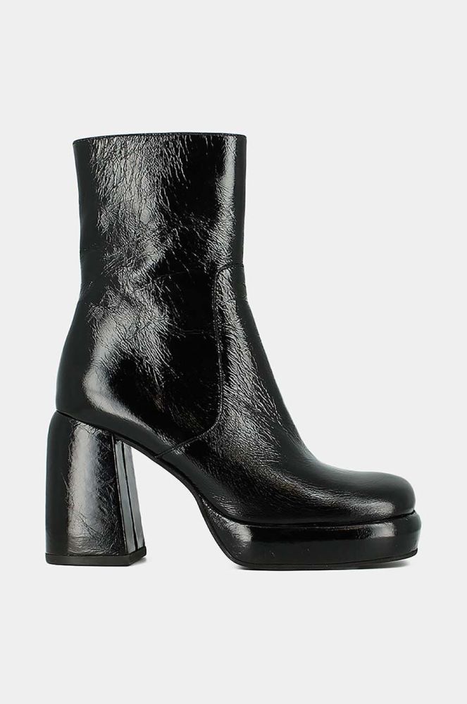 Шкіряні черевики Jonak DENA CUIR BRILLANT жіночі колір чорний каблук блок 3300205