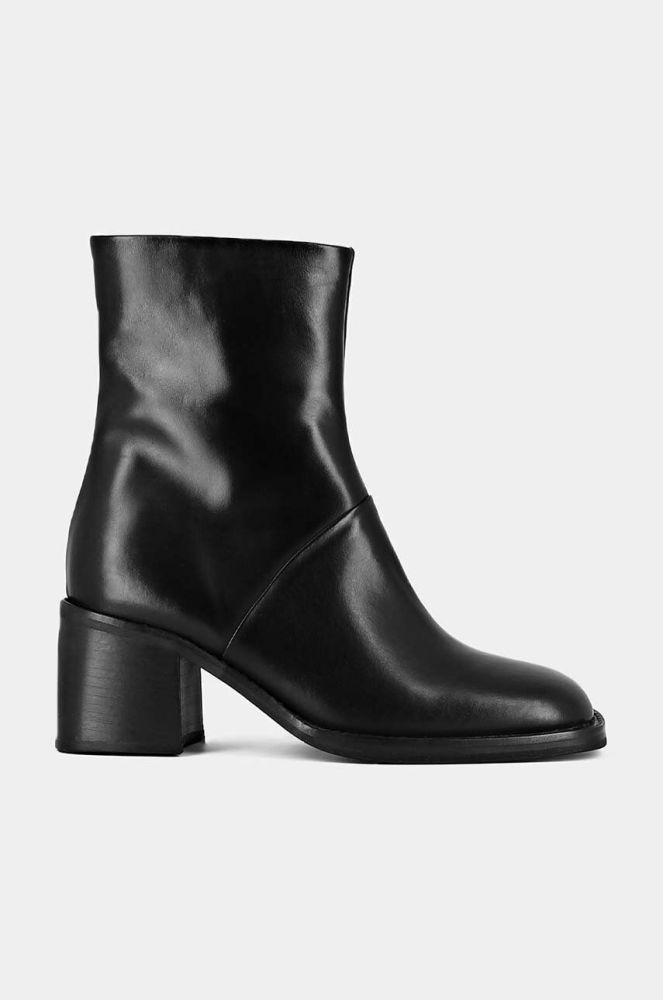 Шкіряні черевики Jonak DIOUMA CUIR жіночі колір чорний каблук блок 3300216