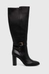 Шкіряні чоботи Lauren Ralph Lauren Manchester жіночі колір чорний каблук блок 802912286001 Шкіряні чоботи Lauren Ralph Lauren Manchester жіночі колір чорний каблук блок 802912286001
