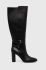 Шкіряні чоботи Lauren Ralph Lauren Manchester жіночі колір чорний каблук блок 802912286001