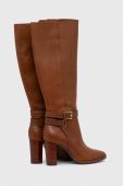 Шкіряні чоботи Lauren Ralph Lauren Manchester жіночі колір коричневий каблук блок 802912286002