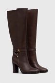 Шкіряні чоботи Lauren Ralph Lauren Manchester жіночі колір коричневий каблук блок 802912286003