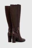 Шкіряні чоботи Lauren Ralph Lauren Manchester жіночі колір коричневий каблук блок 802912286003