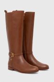 Шкіряні чоботи Lauren Ralph Lauren Blayke жіночі колір коричневий на плоскому ходу 802912396002