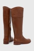 Шкіряні чоботи Lauren Ralph Lauren Justine жіночі колір коричневий на плоскому ходу 802915418001
