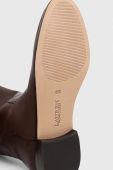 Шкіряні чоботи Lauren Ralph Lauren Justine жіночі колір коричневий на плоскому ходу 802915418003