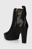 Шкіряні черевики Lauren Ralph Lauren Maisey жіночі колір чорний каблук блок 802916352001