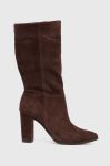 Замшеві черевики Lauren Ralph Lauren Artizan II жіночі колір коричневий каблук блок 802917374002 Замшеві черевики Lauren Ralph Lauren Artizan II жіночі колір коричневий каблук блок 802917374002