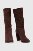Замшеві черевики Lauren Ralph Lauren Artizan II жіночі колір коричневий каблук блок 802917374002