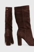 Замшеві черевики Lauren Ralph Lauren Artizan II жіночі колір коричневий каблук блок 802917374002