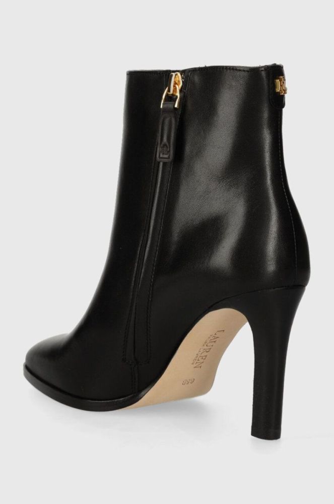 Шкіряні черевики Lauren Ralph Lauren Dylann жіночі колір чорний на шпильці 802908332001 фото 3
