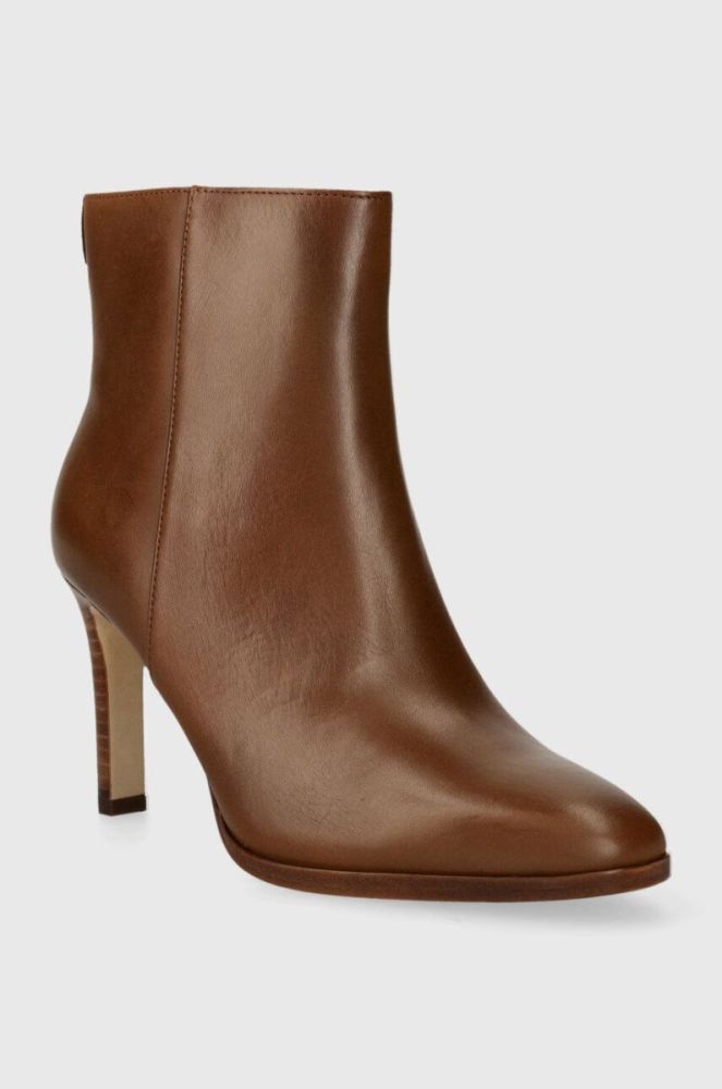 Шкіряні черевики Lauren Ralph Lauren Dylann жіночі колір коричневий на шпильці 802908332002 фото 2