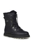 Шкіряні черевики Emu Australia Basking жіночі колір чорний на плоскому ходу утеплене W12916.BLAK