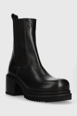 Шкіряні черевики Pinko Parry жіночі колір чорний каблук блок 102319 A1D4 Z99 Шкіряні черевики Pinko Parry жіночі колір чорний каблук блок 102319 A1D4 Z99
