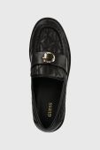 Шкіряні мокасини Guess WANY жіночі колір чорний на платформі FL8WAY LEA14