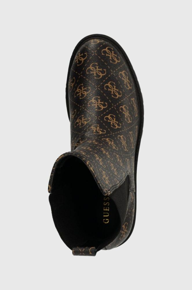 Черевики Guess WARIN жіночі колір коричневий каблук блок FL8WAN FAL10 фото 4