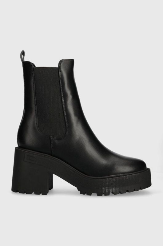 Черевики Guess LUCAH2 жіночі колір чорний каблук блок FL8L2H LEA10