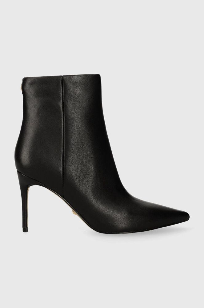 Шкіряні черевики Guess RICHER жіночі колір чорний на шпильці FL8CHE LEA10