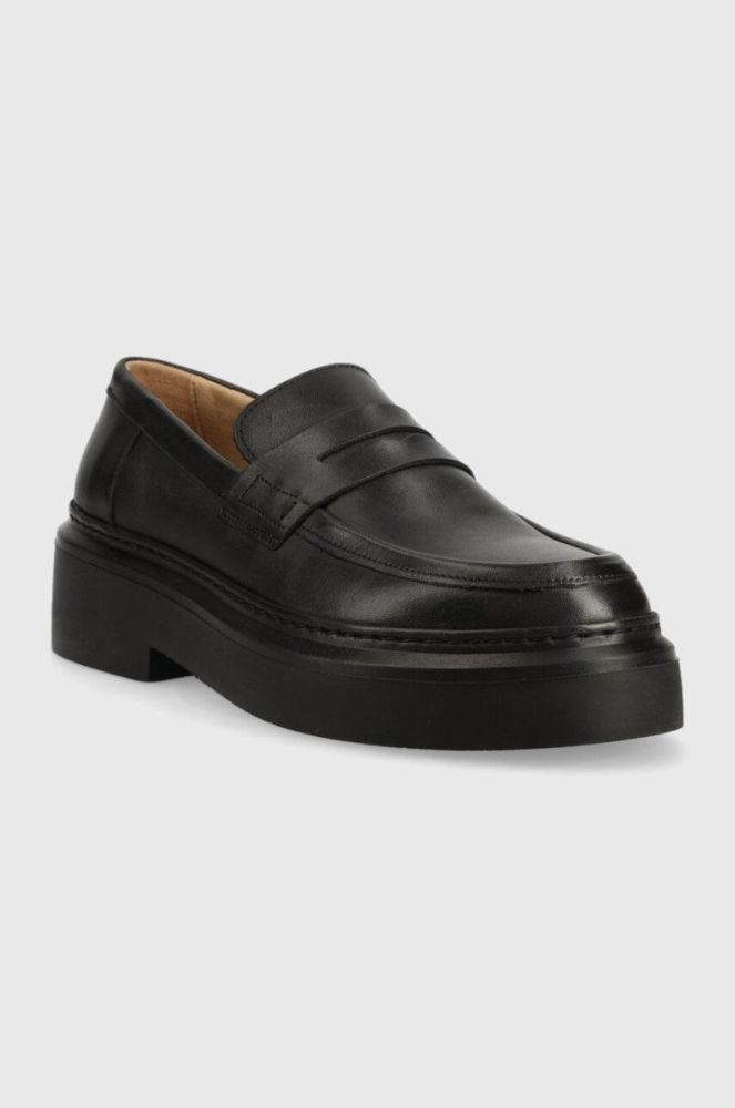 Шкіряні мокасини GARMENT PROJECT June Loafer жіночі колір чорний на платформі GPW2403 фото 2