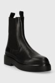 Шкіряні черевики GARMENT PROJECT June Chelsea жіночі колір чорний на плоскому ходу GPW2406