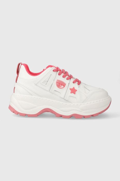 Шкіряні кросівки Chiara Ferragni CF3215_072 колір білий CF3215_072