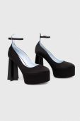 Туфлі Chiara Ferragni колір чорний каблук блок CF3240_001